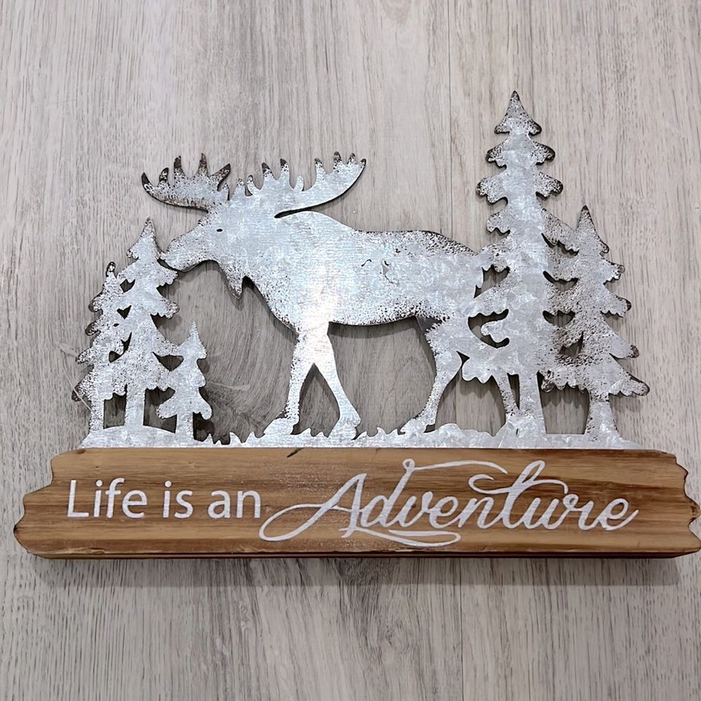 NEW wood and metal sign “Life is an Adventure”